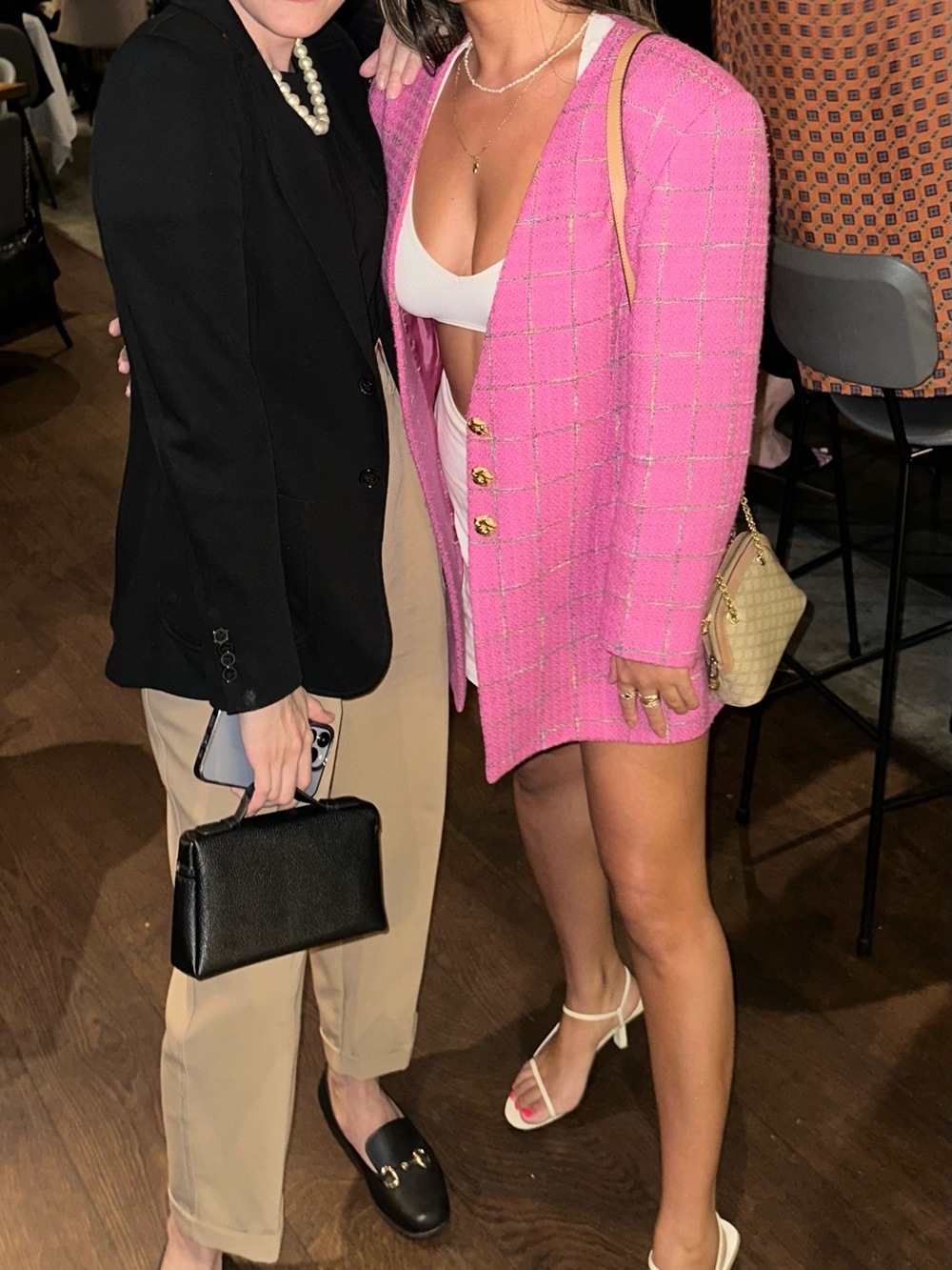 Hanae Mori pink tweed blazer